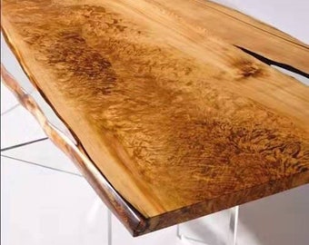 Rare Find! 2.0m Japanese Cedar - Cryptomeria Japonica - Rare Find - Bounded in Crystal Clear Resin; Hand-Crafted Table