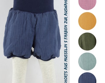 Muslin shorts, muslin shorts, five colors to choose from, navy, mustard yellow, mint, olive, old pink