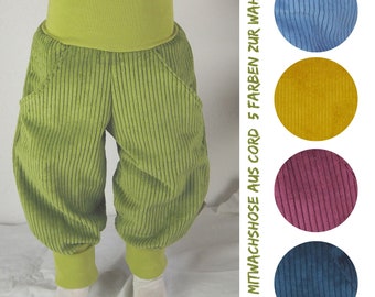 Pantalón Wax confeccionado en pana, cinco colores a elegir: verde manzana, curry, baya, petróleo, azul humo.