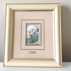 L. Moroni Pierrot Clown Series Silver Framed Art