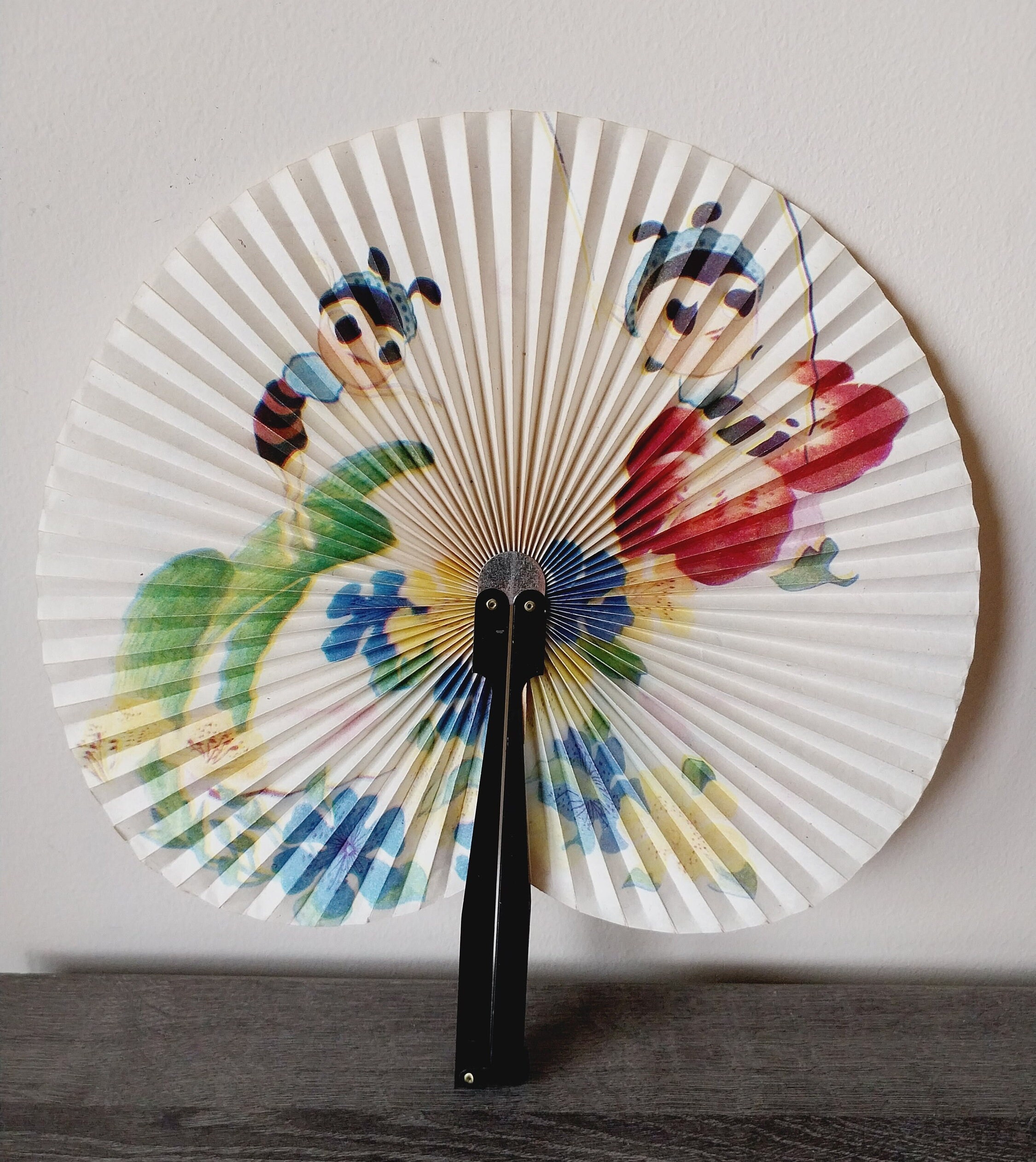 Vintage Folding Paper Fan Anthropomorphic Bug People - Etsy