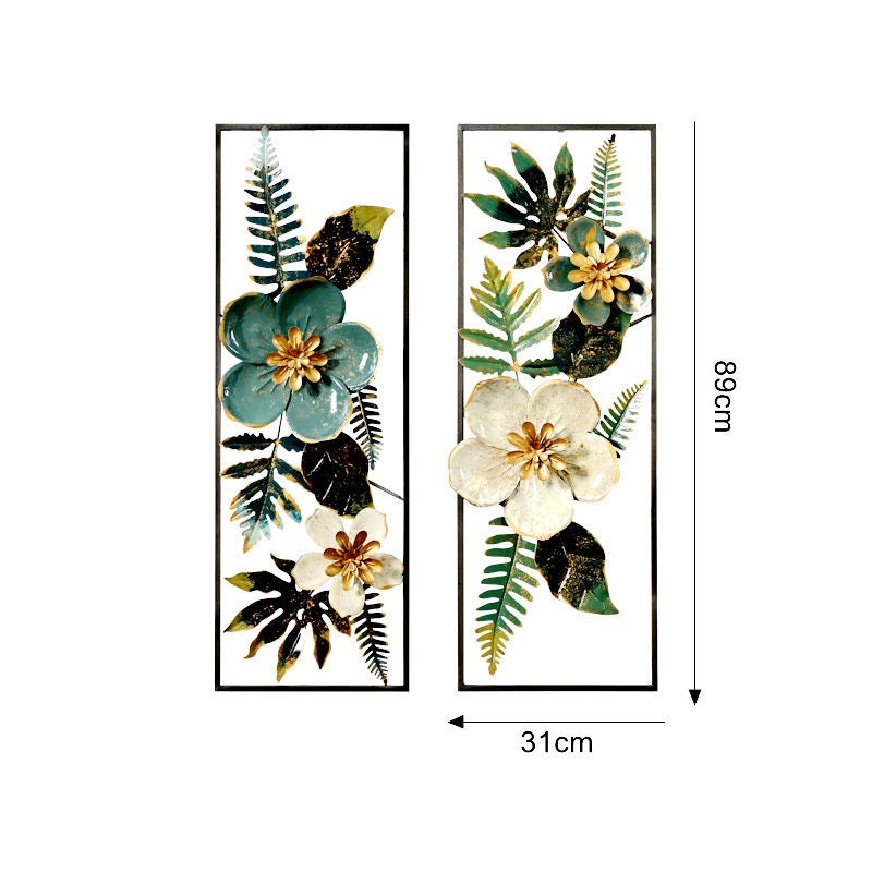 Pair of Bold Floral Metal Wall Decor Etsy