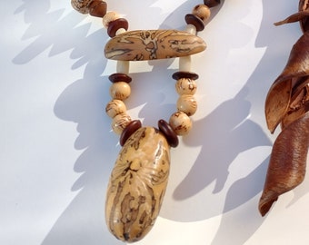 Ethnic artisanal necklace made from tropical seeds/men's/women's necklace, men's/women's gift necklace