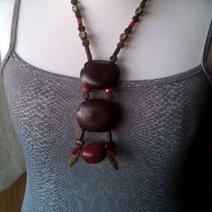 Ethnic necklace in tropical seeds/artisanal necklace/tribal necklace/women's necklace image 4