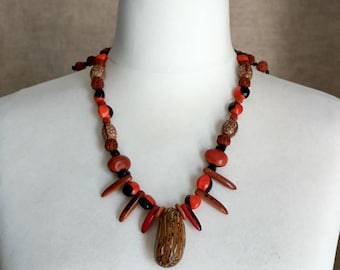 Tribal necklace men women, seed necklace, original gift, ethnic jewelry