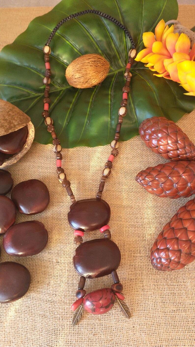 Ethnic necklace in tropical seeds/artisanal necklace/tribal necklace/women's necklace image 9