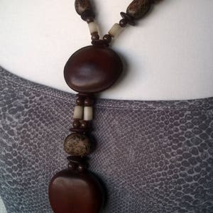 Ethnic necklace in tropical seeds image 9