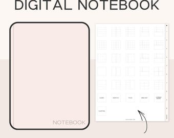 Cuaderno digital para estudiantes, papel para tomar notas apto para TDAH, con hipervínculos, plantilla de GoodNotes, para la universidad (2026-2027)