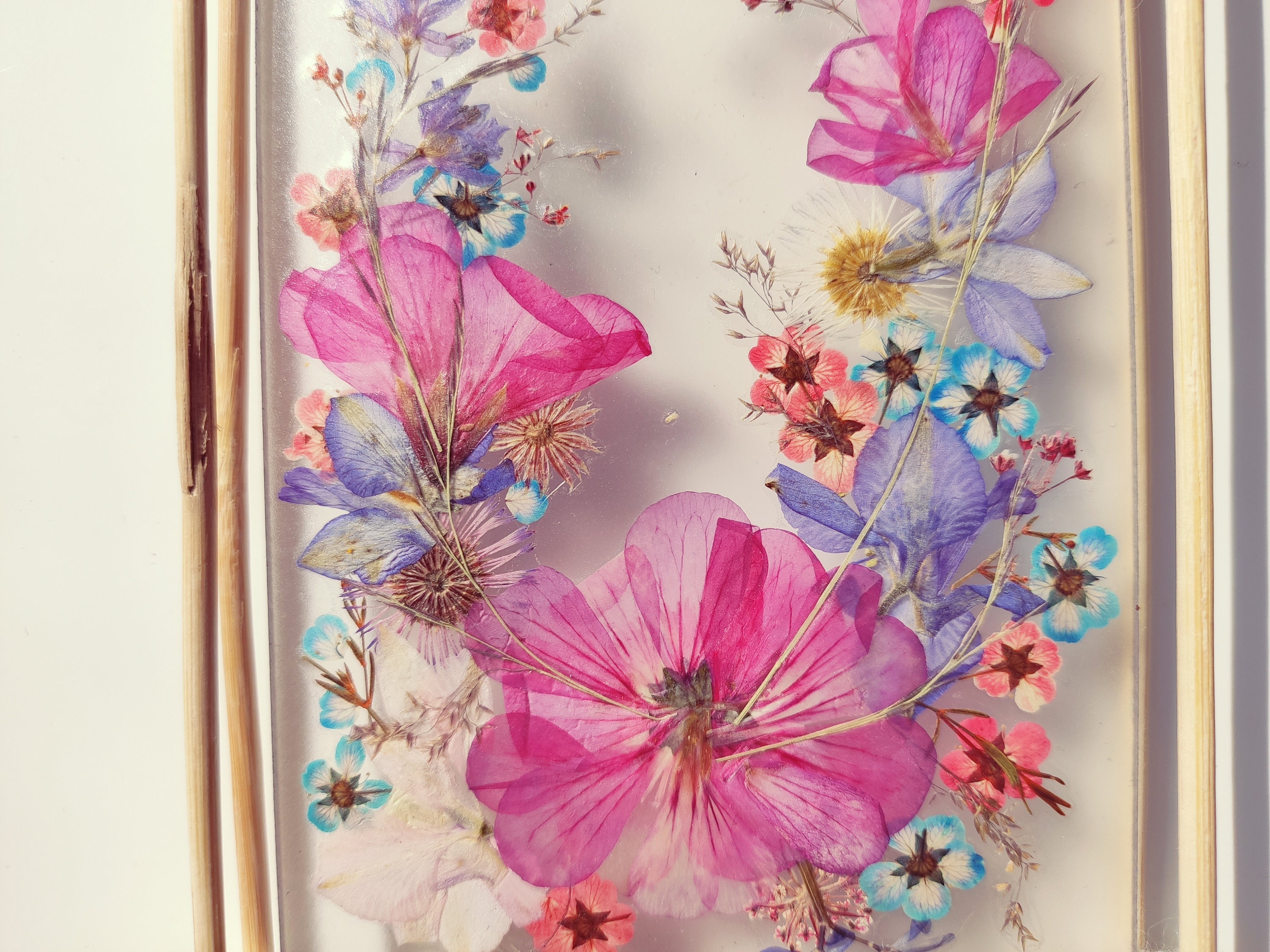 Dried pressed flower frame Pressed flower art framed Framed Etsy