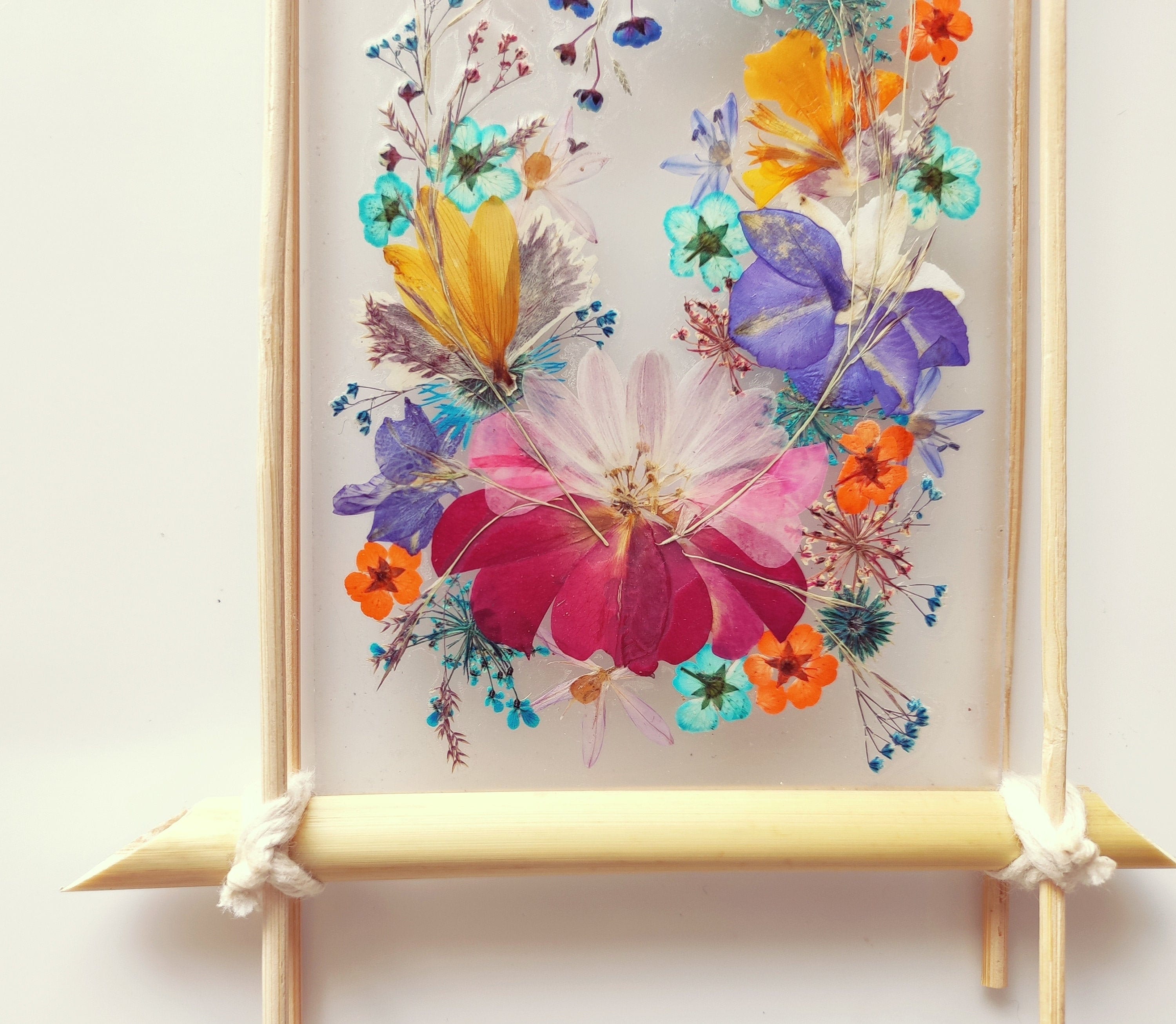 Framed pressed flowers wall art Floral arrangement for wall Etsy