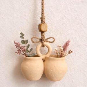 Mini-Ton-Wandvasen zum Aufhängen für Trockenblumen
