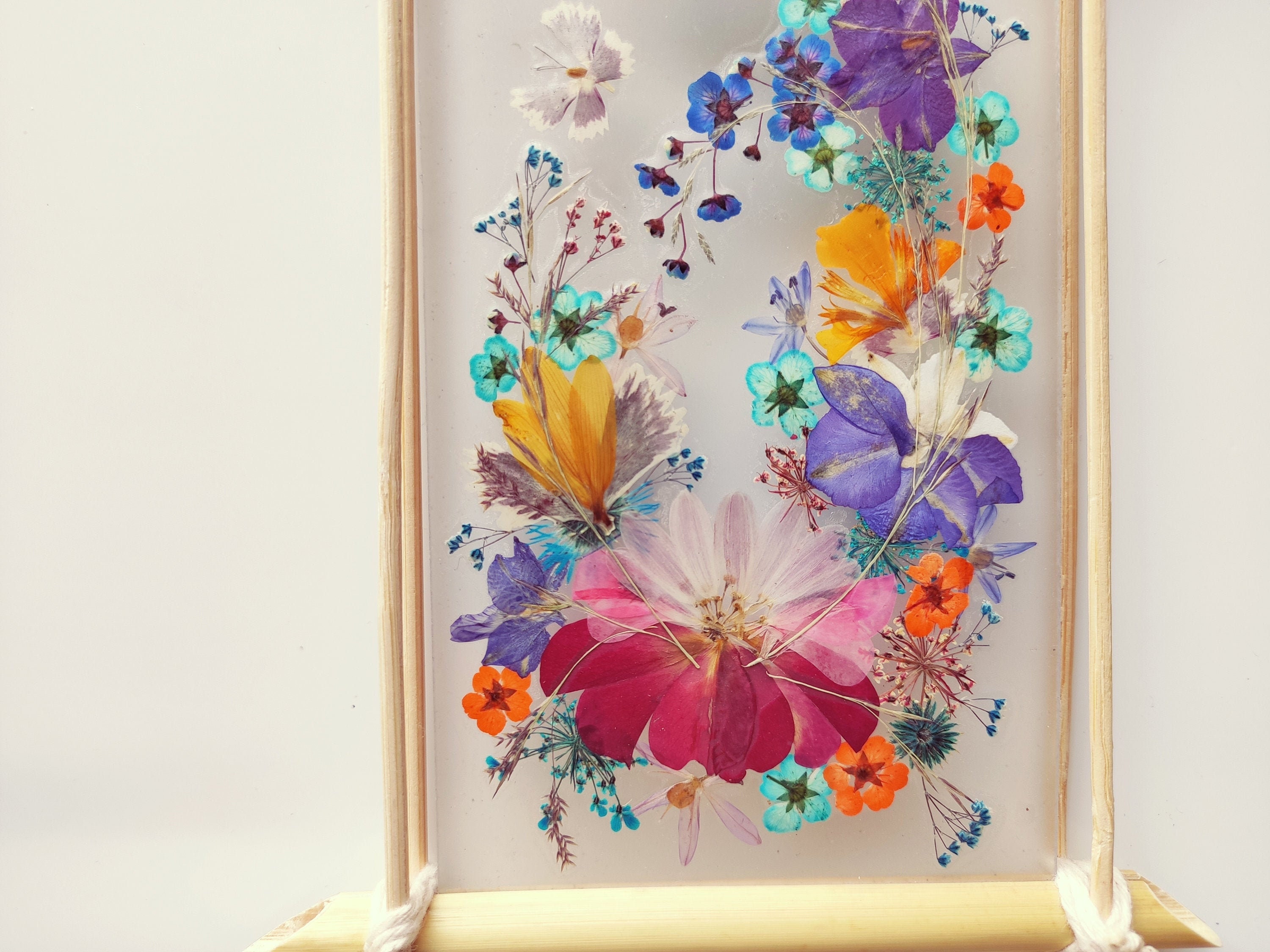 Framed pressed flowers wall art Floral arrangement for wall Etsy