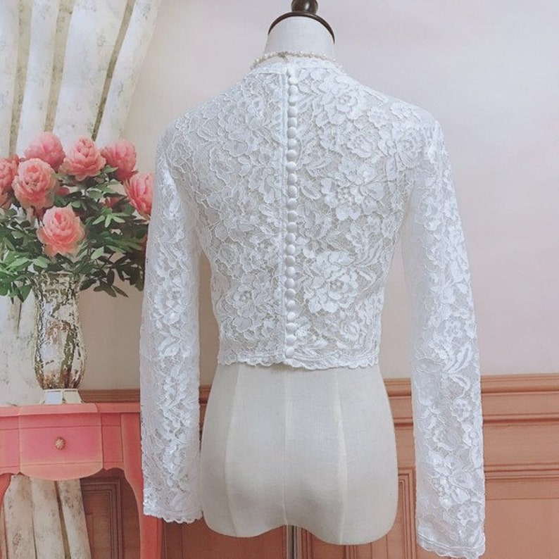 Women's wedding lace bolero bridal bolero Long sleeve Etsy