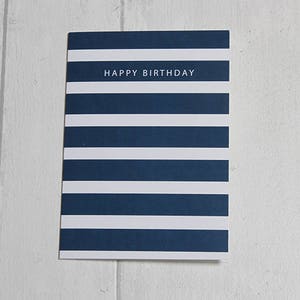 Bonne carte d’anniversaire Deep Blue Stripe