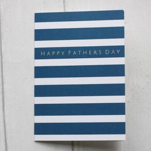 Happy Fathers Day Card Blue Stripe