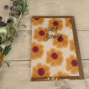 Joyeux anniversaire Carte florale Rose et Orange Floral Design