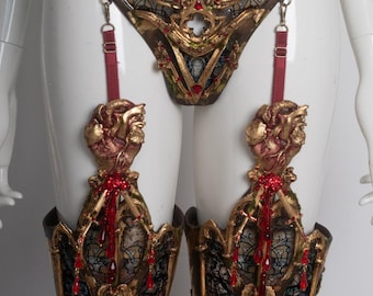 Stained glass leg pieces set