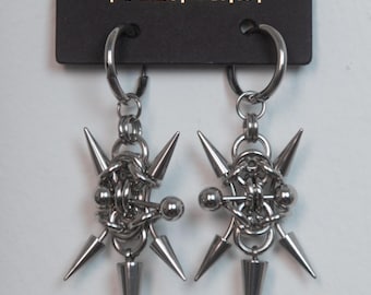 Gothic Spike Chain Earrings: Stainless Steel Statement Jewelry