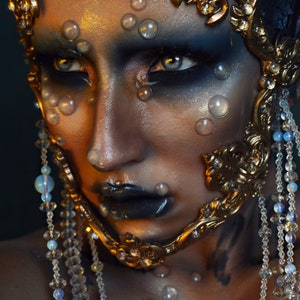 Handmade Baroque Mask: Custom Color Face Framing