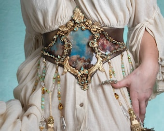 Baroque painterly corset belt, made to size