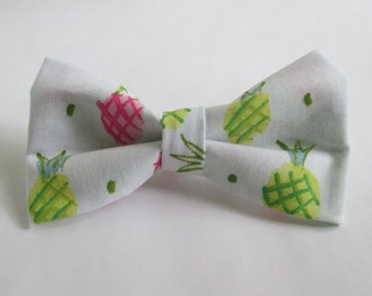 Nigel's  Pink and Yellow Pineapple Bow Tie!  Ready for those Laui parties or For Dreaming of a Desert Island!