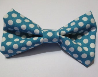 Nigel's Dark Turquoise with White Polka Dots Bow Tie!  For those polka dot crazy days!