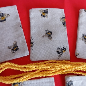 5 petits sachets en coton mix pour  récolte lavande