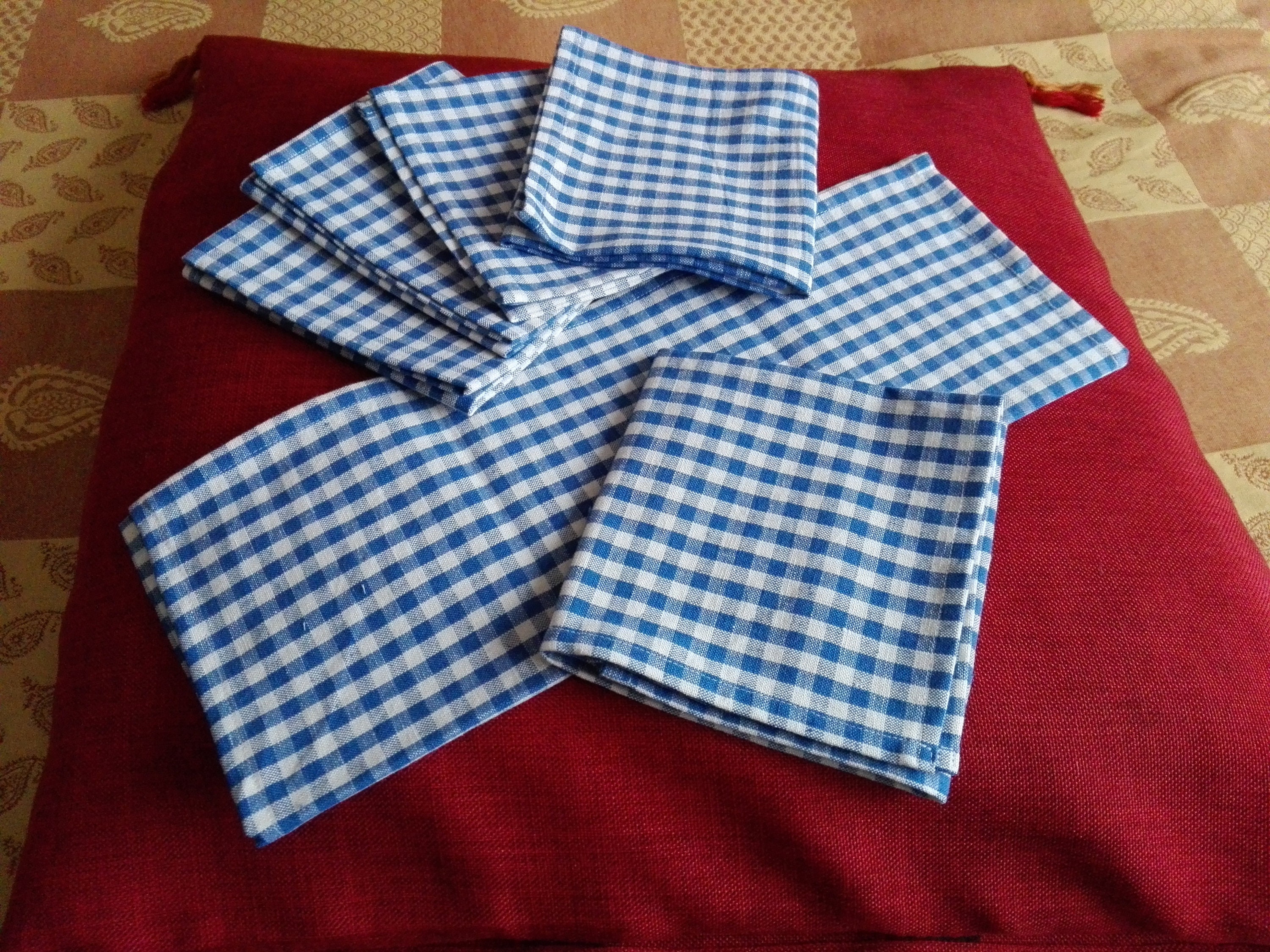 Lot de 6 Serviettes Table Pur Coton Grand Teint