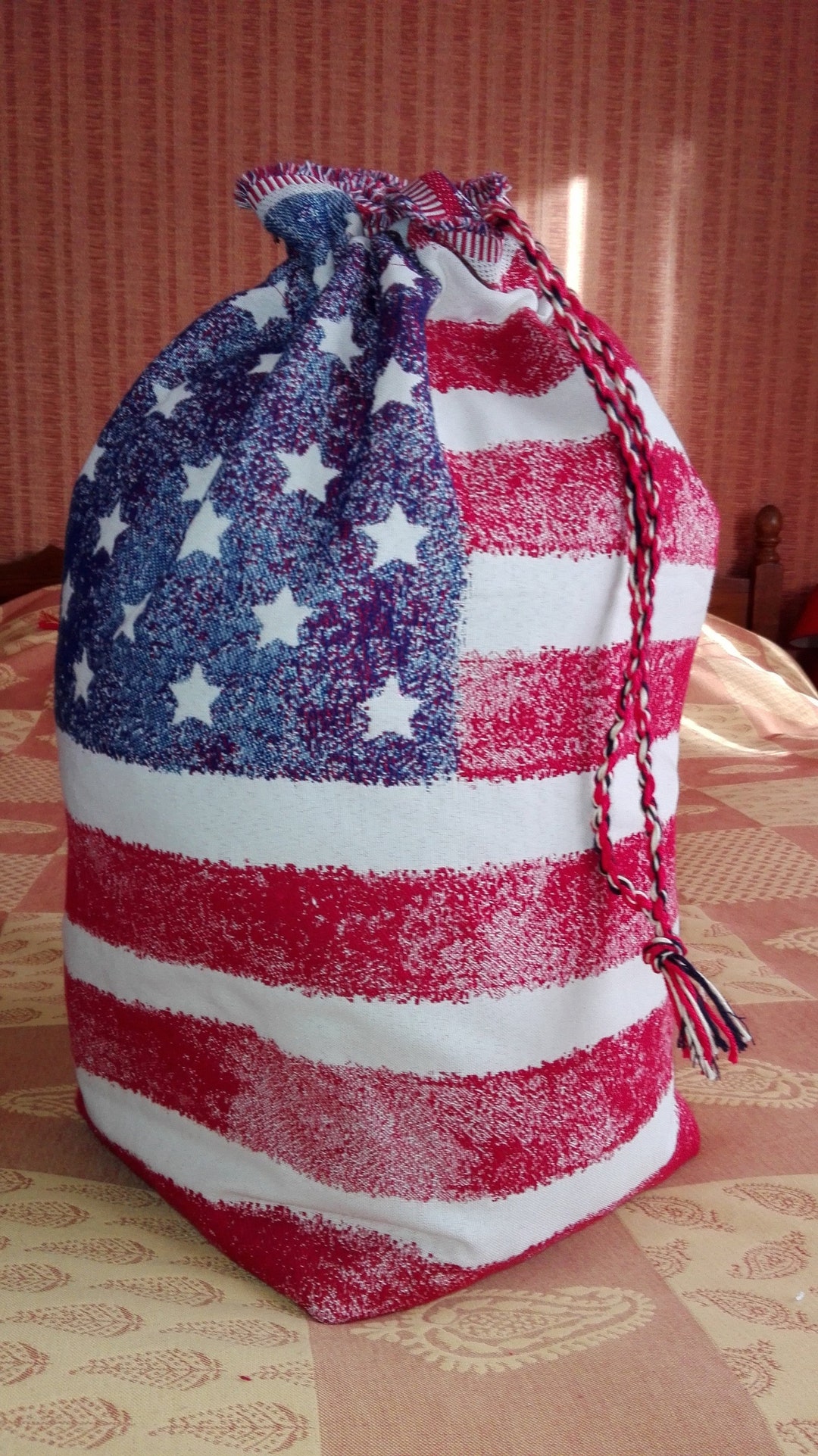 Large Capacity Fabric Bag American Flag Pattern Etsy UK