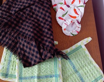 lot foulard/essuie-tout/charlottes pour Sylvie