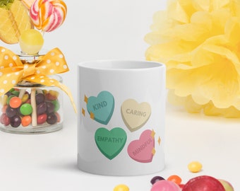 Counseling Therapy Mental Health Heart Mug Gift. A sweet gift for a special person or yourself! Hot drinks will be loved in this mug!