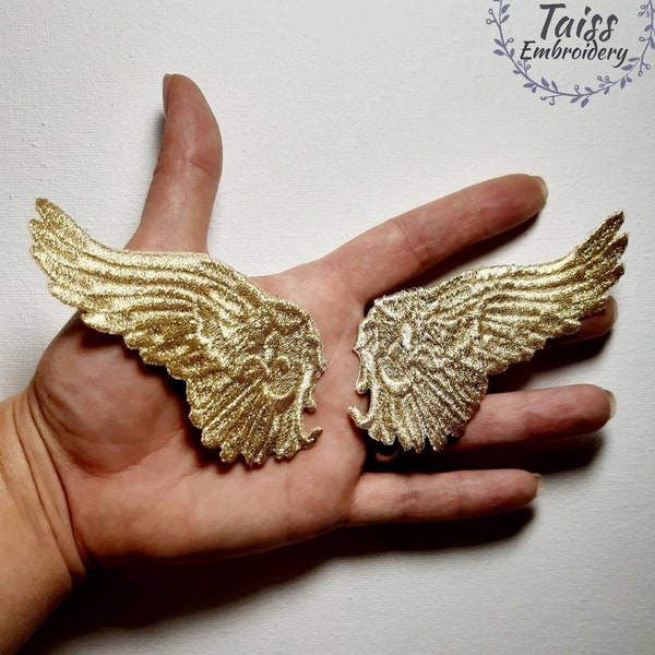 Angel golden wings • embroidery patch • aesthetic patch