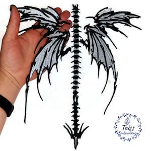 Spine wings patch•Gothic•Motorcycle patches•Tattoo patch•Punk patch•Large back iron on patch•occult•horror•satanic patch