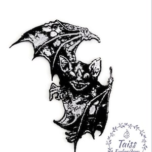 Bat, embroidered iron on patch