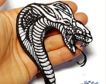 Snake, Cobra embroidered iron on patch
