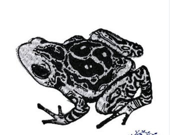 Frog, embroidered Iron on patch