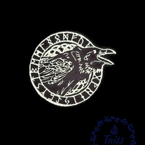 Raven Odin&#39;s, Viking patch, Crow goth patch, iron on