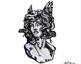 Medusa Gorgon, punk patch for jackets iron-on patch