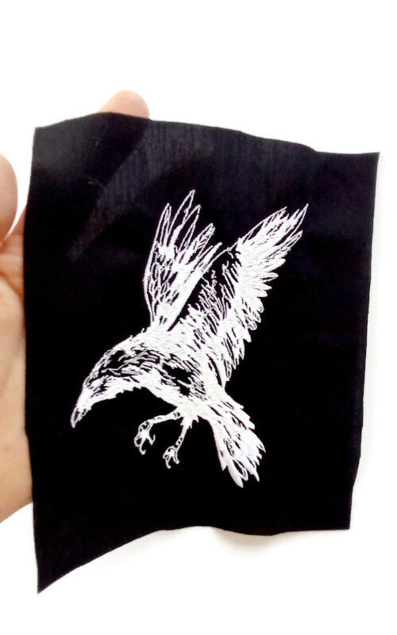 Crow Raven Patch • Gothic Fashion • Embroidered Patches • Witchy • Sew ...