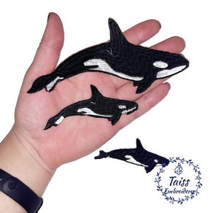 Orca Whale, Ocean Embroidery Iron on Patch, Set 3 P - Etsy