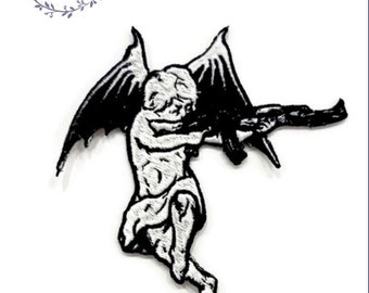 Angel, Evil cherub patch, demon goth patch, Back patch, Punk patch for jacket, Large embroidered Iron on patches