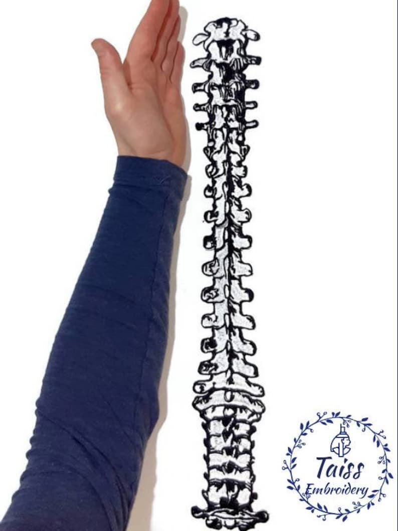 Rugpatch • Patch bot • Grote patch natuurlijk formaat • opstrijkbaar • Skelet • horror patch • punk patch • goth patch • patch voor jas afbeelding 3