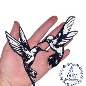 Kolibri-Patch • Vogel-Patch • Gothic-Patch • großer Aufnäher • Set 2St. Bild 7