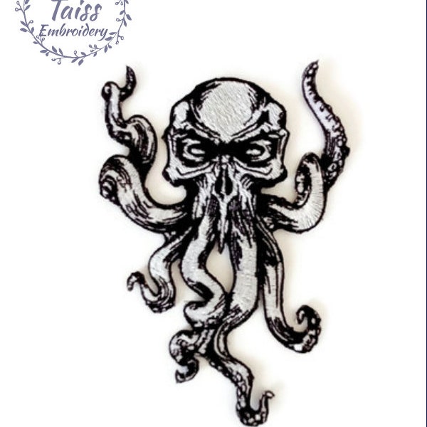 Octopus • Punk embroidery iron-on patch • Squid • Cool backpack patch • Goth patch for jeans • Unique jacket patch