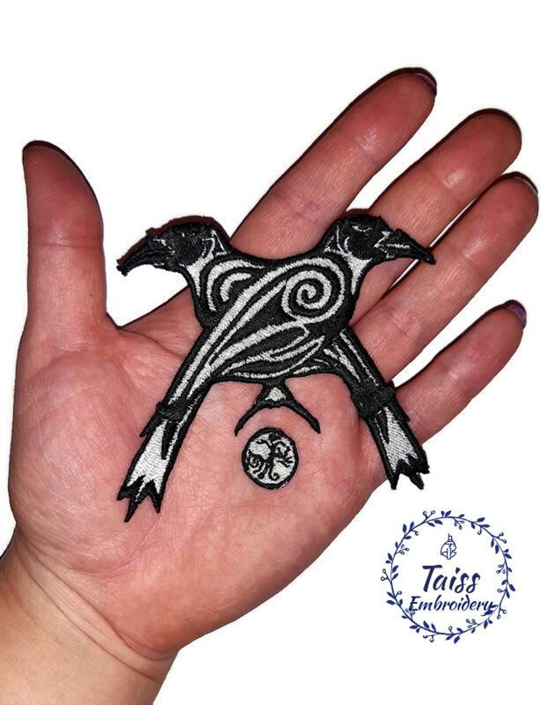Huginn & Muninn Odin's Ravens• Viking Patch • Goth Patch • Embroidered ...