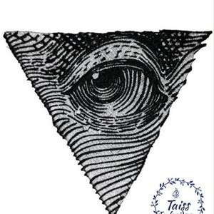 Eye of Providence • Gothic patch• punk patches for jackets• large iron on patch• patches for jeans • black patch