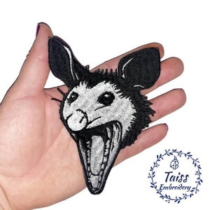 Possum Patch • Gothic patches • Punk • Wild possum patch • opossum • folk punk patch • large Sew on patch • alternative patch