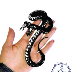 Black Snake patch, Large iron-on patch
