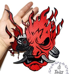 Samurai cyberpunk sew on patch Reflective Patch