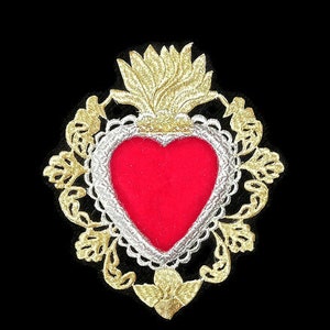 Sacred heart Virgin Mary embroidered iron-on patch
